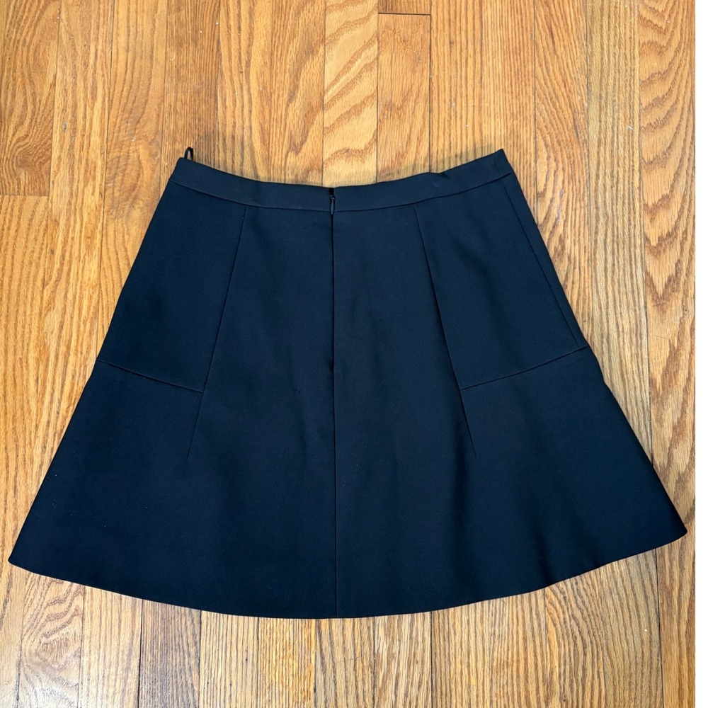 J‎ Crew Black A-Line Mini Skirt Size 4 Zip Closure Casual Career